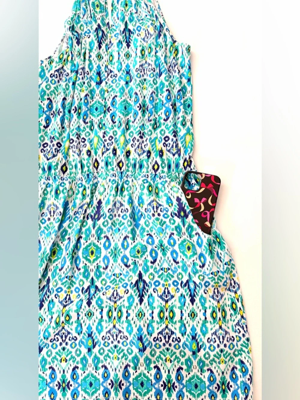 Tommy Bahama Summer Dress Beach Cover up Ikat Print Cover Up Blue Green Small - Picture 15 of 15